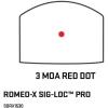 imageSIG SAUER RomeoX SIGLOC PRO Red Dot Sight  Compact Enclosed Pistol Optic with 5Point Mounting ampamp MOTAC  20K Hour Runtime 15 Brightness Settings ampamp CoWitness Height DesignBlack