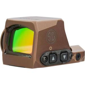 imageSIG SAUER RomeoX Compact PistolMounted Red Dot Sight  Rugged Durable Aluminum Lightweight Waterproof MOTAC Micro Open Reflex Sight with 15 Illumination SettingsFlat Dark Earth