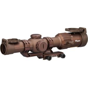 imageSIG SAUER TangoMSR LPVO 16x24mm Waterproof Fogproof Rugged Tactical Hunting Rifle Scope  Second Focal PlaneSFPF2  Includes AlphaMSR Aluminum Mount FlipBack Lens CoversMSR BDC6 Illuminated Reticle  Coyote Tan