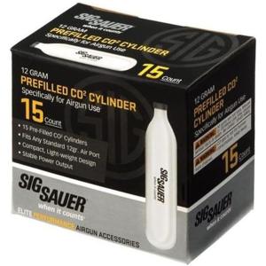imageSig Sauer 12 Gram Prefilled CO2 Cylinders for Airguns  Compact Lightweight Replacement CO2 Cartridges with Stable Power Output for ASP Air Pistols ampamp Air Rifles15 Cylinders