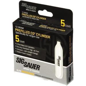 imageSig Sauer 12 Gram Prefilled CO2 Cylinders for Airguns  Compact Lightweight Replacement CO2 Cartridges with Stable Power Output for ASP Air Pistols ampamp Air Rifles5 Cylinders