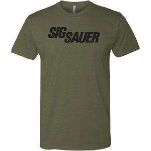 imageSig Sauer Mens Military Green TShirtLightweight Soft Casual Active Outdoor Everyday Shooting ShortSleeve Tee with LogoGreen