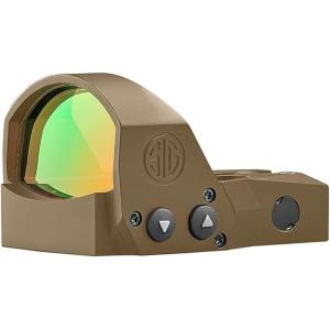 imageSig Sauer ROMEO1PRO 1x30mm 6 MOA Red Dot Sight  Compact Durable Aluminum CorrosionResistant Waterproof Open Reflex Sight with Protective ShroudFlat Dark Earth