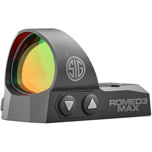 imageSig Sauer ROMEO3MAX 1X30mm Tactical Hunting Shooting Durable Compact Waterproof Fogproof Illuminated Red Dot Reticle Gun Reflex Sight  Picatinny Mount Included3MOA Reticle