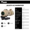 imageSIG SAUER JULIET4 4X Magnifier  Durable Compact Waterproof Adjustable Quick Release PowerCam  M1913 Picatinny Red Dot Sight MagnifierFlat Dark Earth