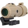 imageSIG SAUER JULIET4 4X Magnifier  Durable Compact Waterproof Adjustable Quick Release PowerCam  M1913 Picatinny Red Dot Sight MagnifierFlat Dark Earth