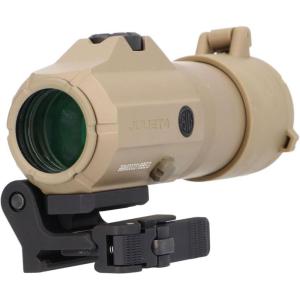 imageSIG SAUER JULIET4 4X Magnifier  Durable Compact Waterproof Adjustable Quick Release PowerCam  M1913 Picatinny Red Dot Sight MagnifierFlat Dark Earth