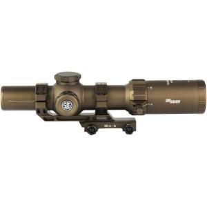 imageSIG SAUER TangoMSR LPVO 110x26mm 34mm Maintube FFP Hunting Riflescope  Shockproof Waterproof Fogproof Rifle Scope with Illuminated MSR BDC10 Reticle  Lens Covers ampamp Cantilever Mount IncludedCoyote Tan