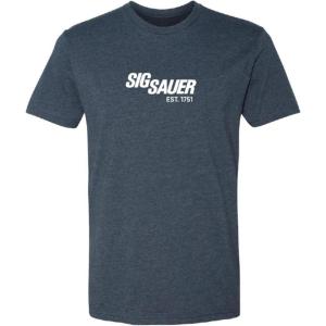 imageSig Sauer Mens Established Short Sleeve TShirtLightweight Ultra Soft Shooting Casual Outdoor Active Everyday Logo TeeBlue