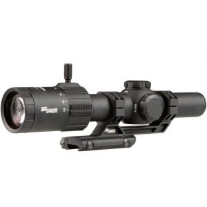imageSig Sauer TangoMSR FFP 16X24mm Waterproof FogProof Rugged Tactical Hunting Scope  Illuminated MSR BDC6 Reticle 05 MOA Capped Black W 1535 Mount