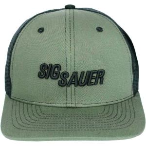 imageSig Sauer Unisex 3D Logo Adjustable Breathable Mesh Panels Casual Sports Outdoor Shooting Hunting Military Green Trucker Hat