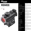 imageSig Sauer RomeoMSR 1x20mm 2 MOA Red Dot Sight  Durable Waterproof Lightweight UltraCompact Gun Sight with FlipBack Lens CoversBlack